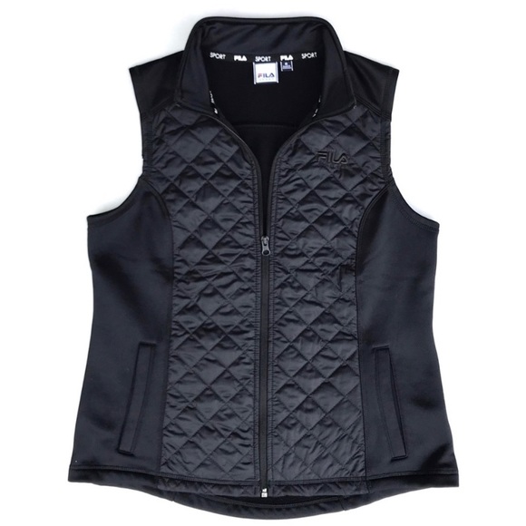 Coats | Fila Sports Black Vest Quilted 